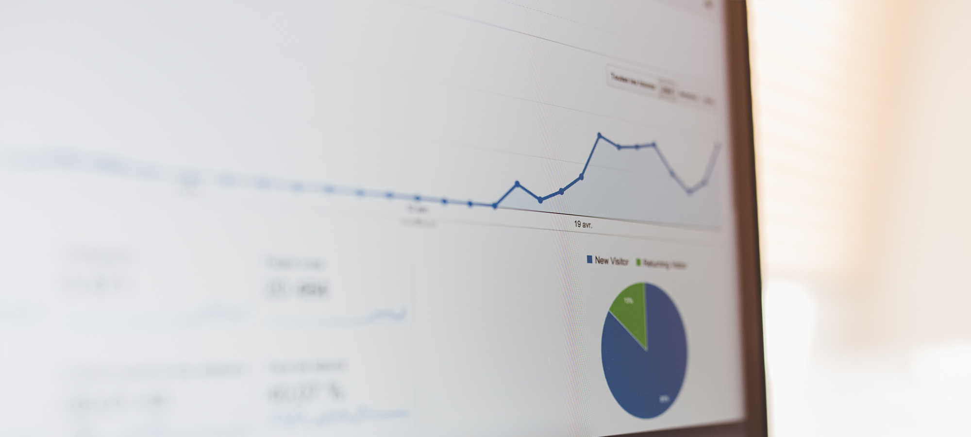 Ein Bildschirm mit Analyse Software und Diagrammen